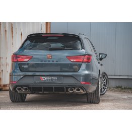 Диффузор заднего бампера под двойные трубы на Seat Leon III Cupra ST